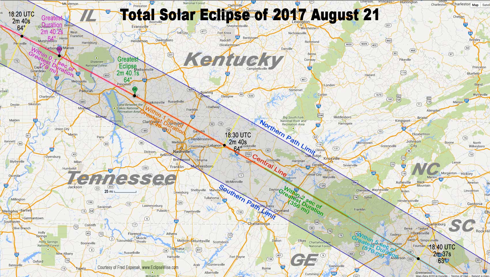 Solar Eclipse Chart 2017