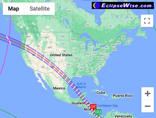 2023 Annular Solar Eclipse Map