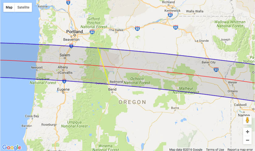 Image result for path of totality oregon